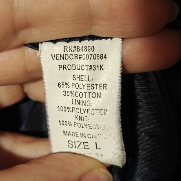 Vintage Haband Bomber Jacket Size Large Mens Navy Full Zip 3 Pockets Y2K - Picture 5 of 10